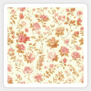 Antique Vintage White Ivory Blush Ditsy Floral Sticker